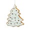 4" White Iced Gingerbread Christmas Tree Ornament – Frosted Cookie Holiday Decoration